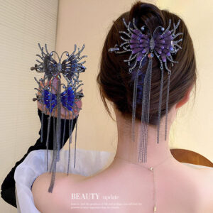 Crystal Butterfly Hair Claw Clip