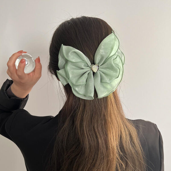 Summer French Mesh Bow Hair Clip