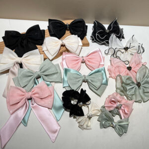 aSummer French Mesh Bow Hair Clip