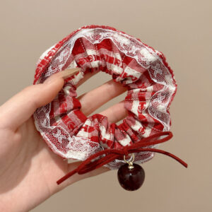 French Style Lace Large Intestine Hair Ring Women