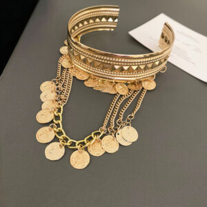Gold Plated Tassel Bangle